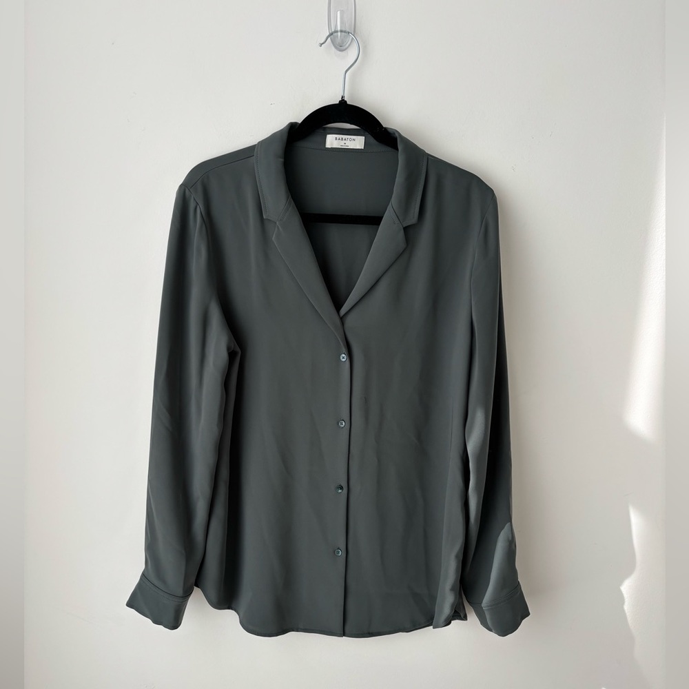 Babaton Sage Green Button-Down Blouse